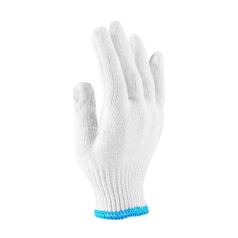 100 Pairs Labor Protection Gloves, Dense Yarn Gloves, Cotton Gloves, White Gloves, Protective Gloves, Thickened, Anti Slip And Wear Resistant, Working Gloves For Construction Site