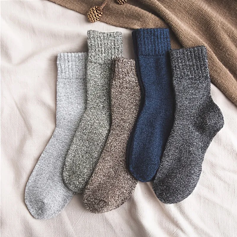 5pairs Men's Warm Thick Wool Socks