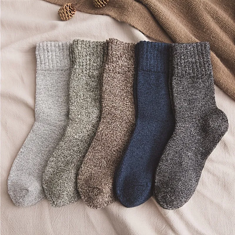 5pairs Men's Warm Thick Wool Socks