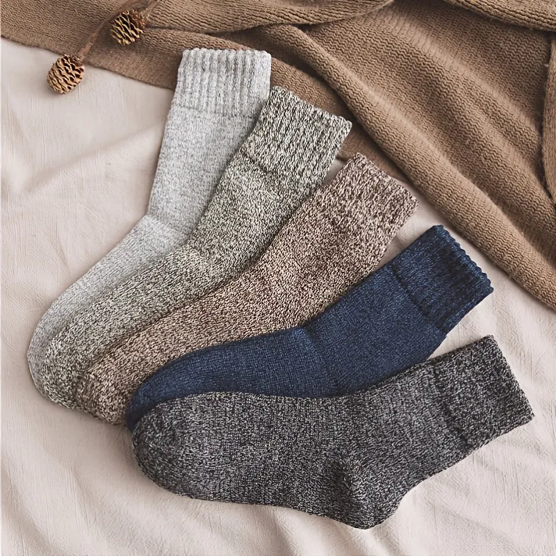 5pairs Men's Warm Thick Wool Socks