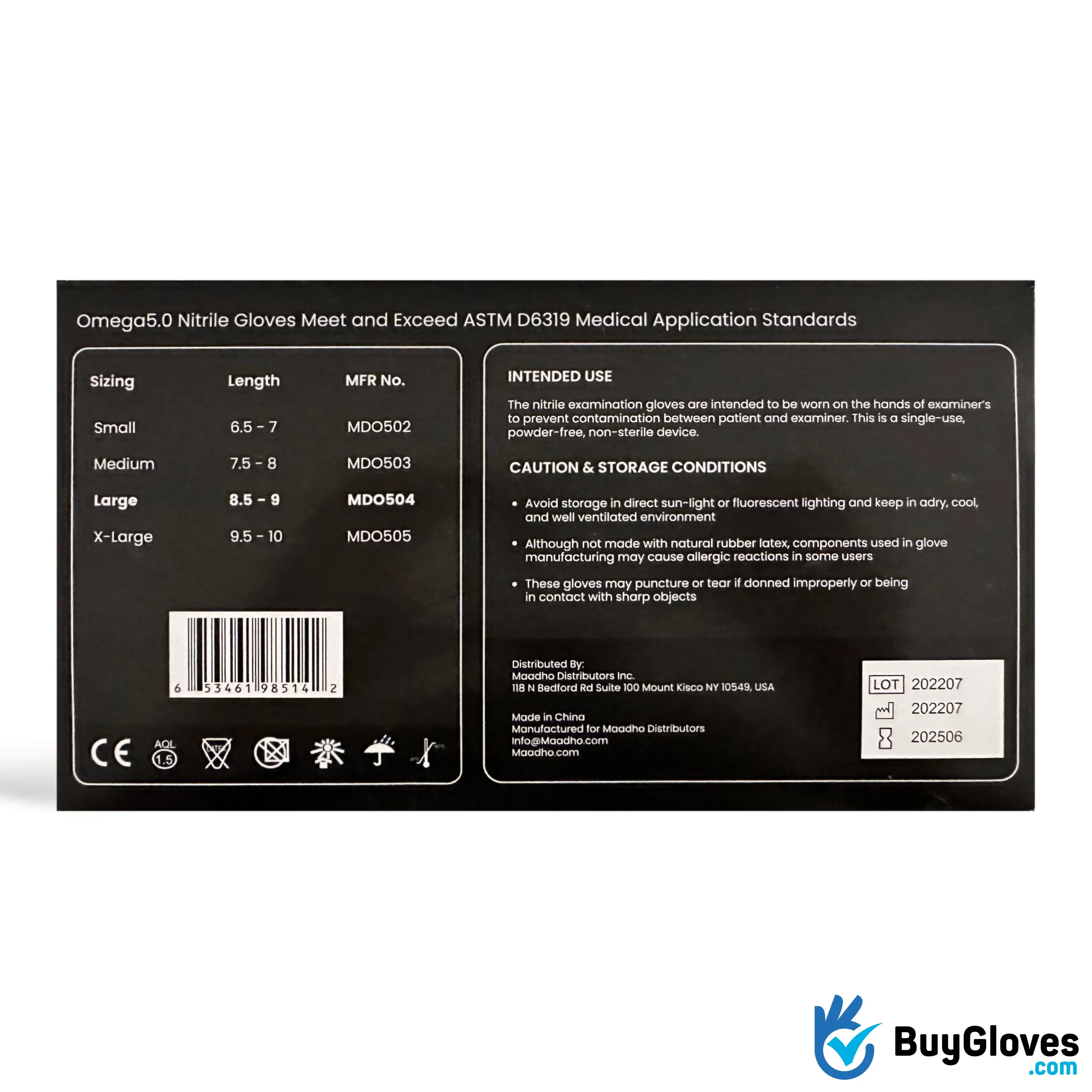 Black Nitrile Exam Gloves 5 Mil - 1000 Count