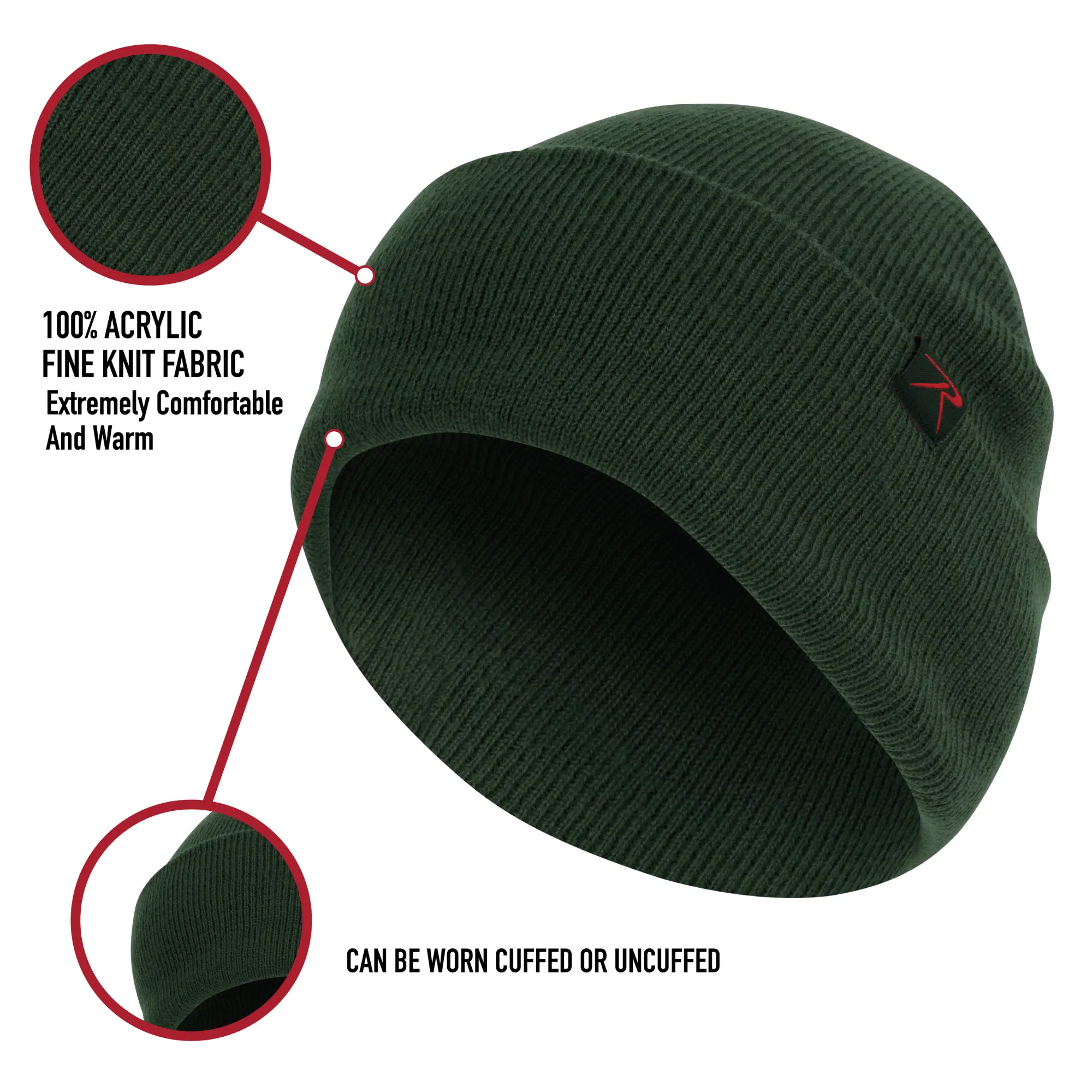 Cadet Blue - Military Deluxe Fine Knit Watch Cap - Acrylic