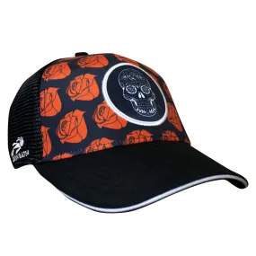 Calavera de Rosas Sugar Skull 5 Panel Trucker Hat