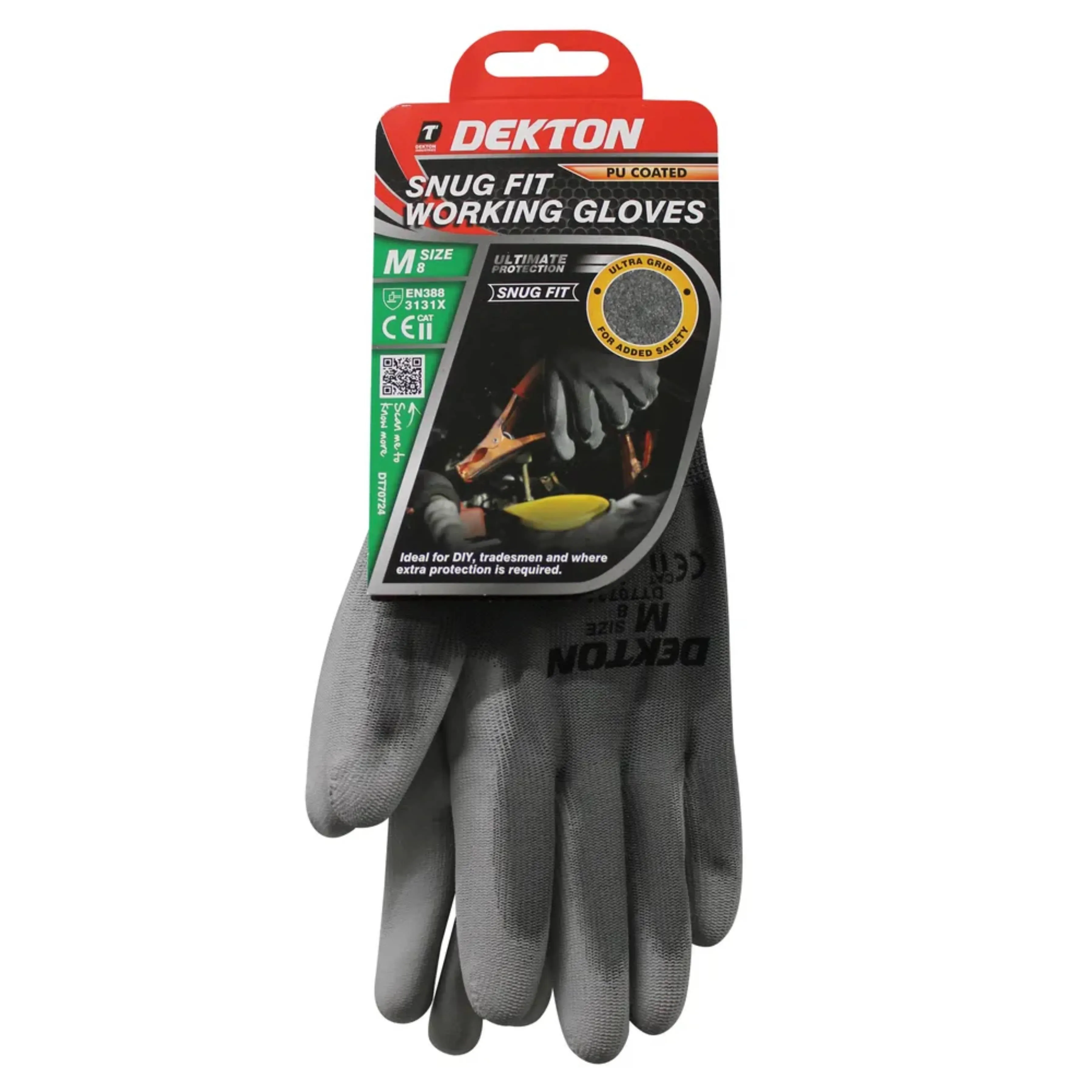 DEKTON Size 8/M Snug Fit PU Coated Working Gloves