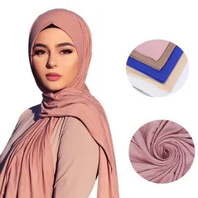 Elegant Warm Hijab Shawl - Versatile Windproof Maxi Scarf, Durable Yarn-Dyed Wrap for Stylish Comfort