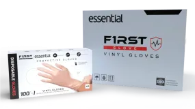 First Glove Essential 4 Mil Clear Vinyl Disposable Gloves