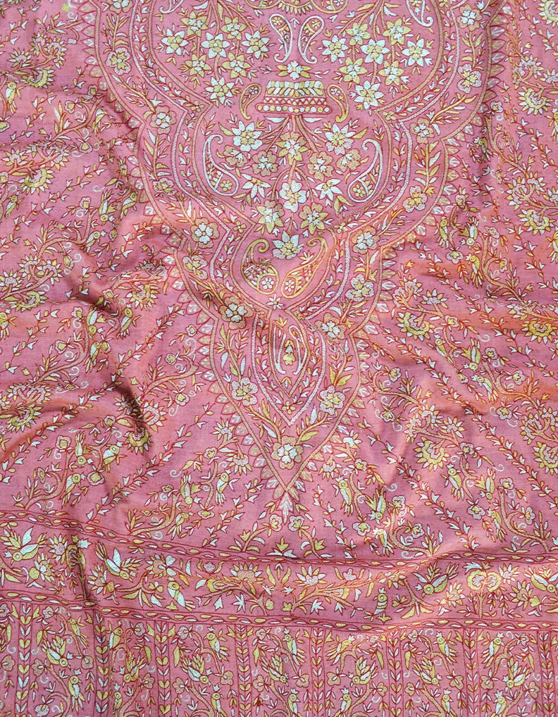 Flamingo kalamkari Pashmina shawl 8574 (Size M)