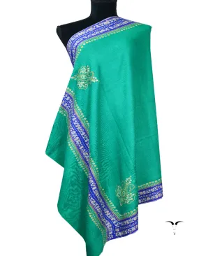 Green Embroidery Pashmina Shawl 7726