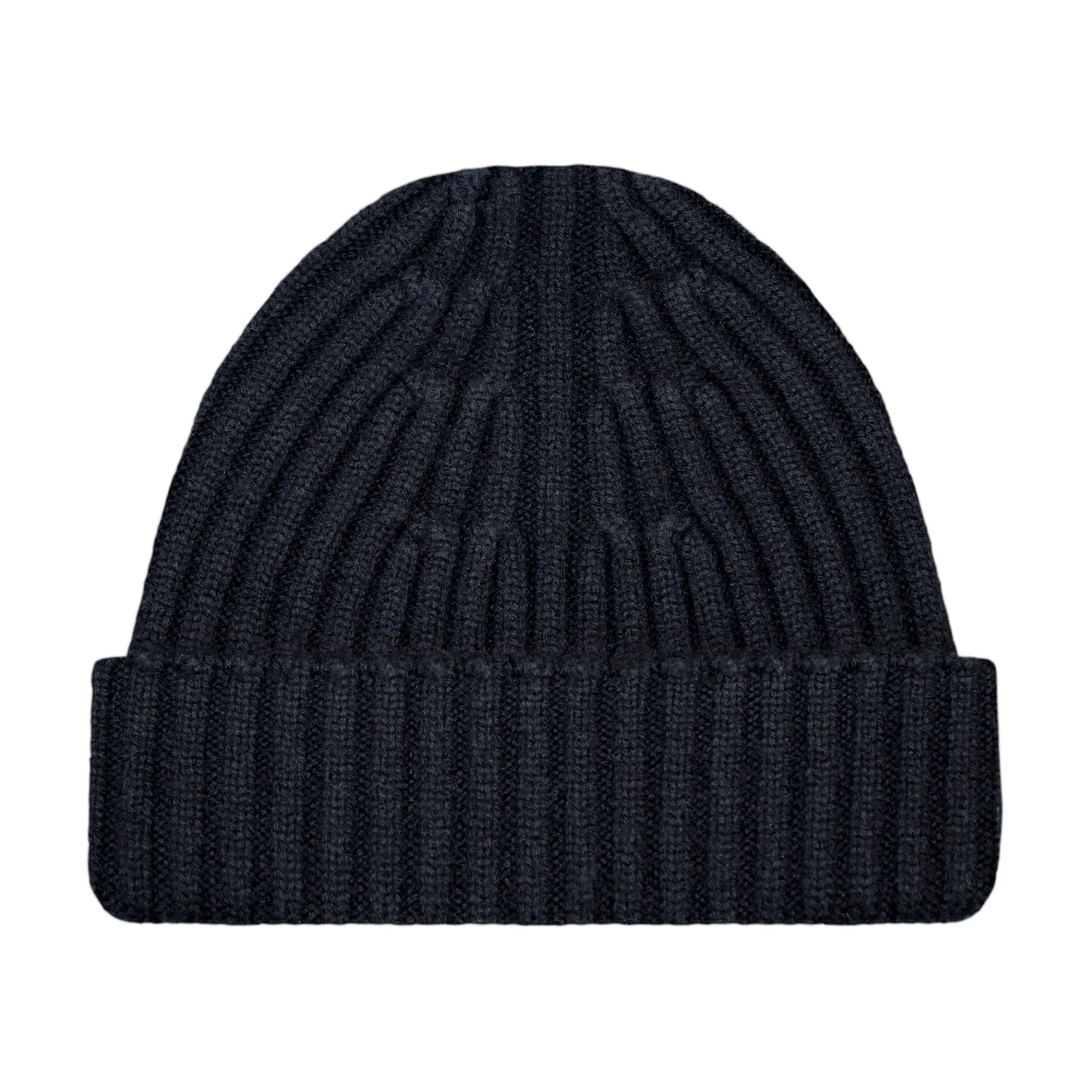 Heavyweight Merino Cashmere Ribbed Beanie