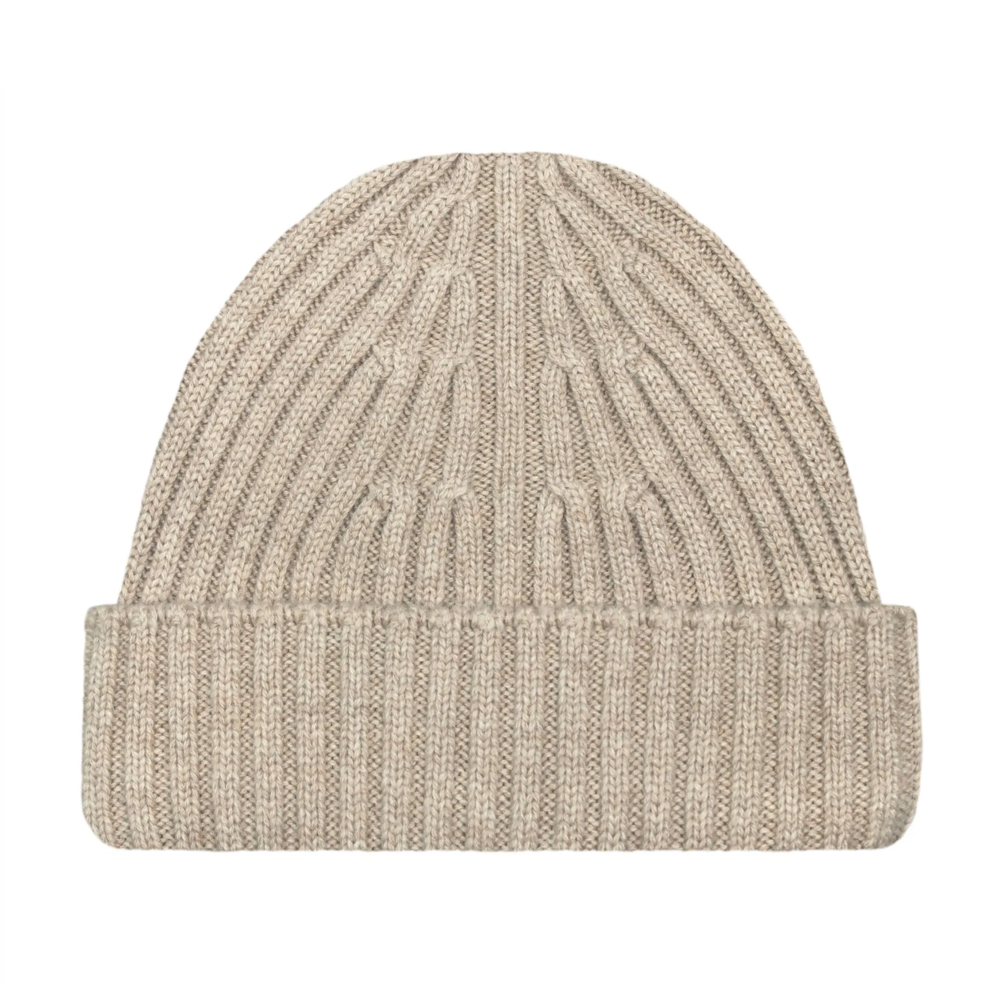 Heavyweight Merino Cashmere Ribbed Beanie