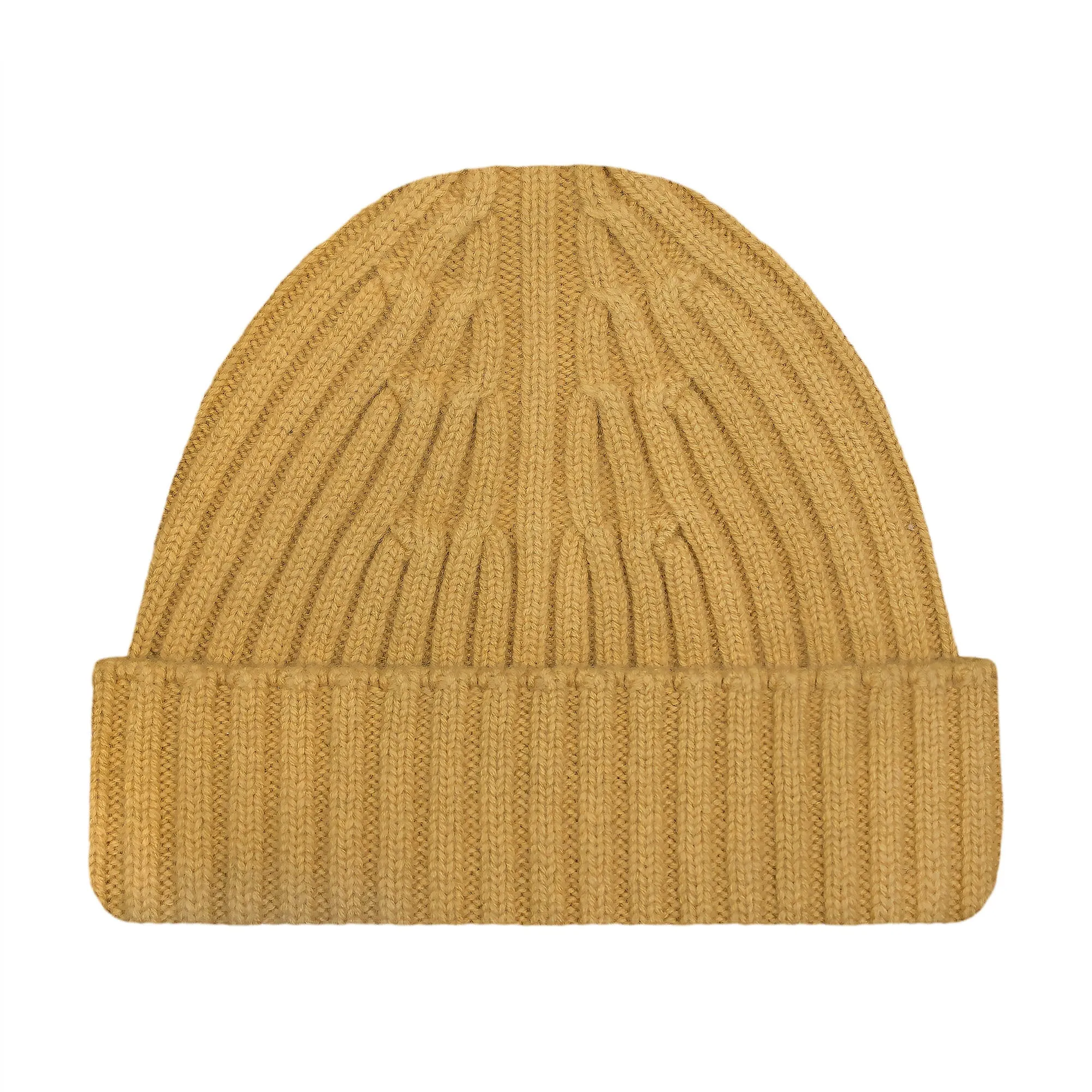 Heavyweight Merino Cashmere Ribbed Beanie