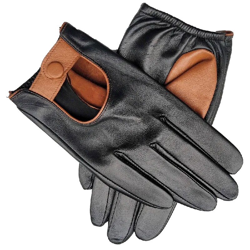 HighShine Men's Soft Thin Unlined Lambskin Touch Driving Car Leather Gloves Big Hole Back