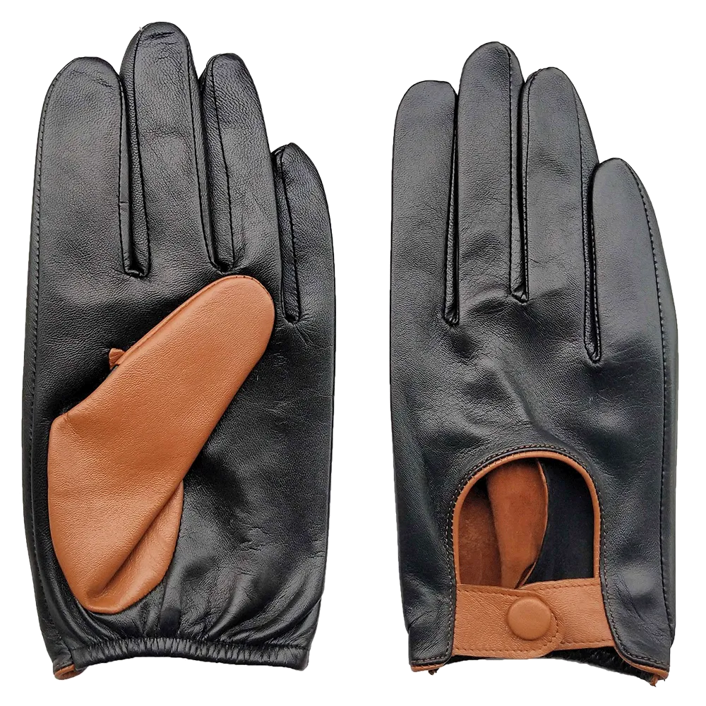 HighShine Men's Soft Thin Unlined Lambskin Touch Driving Car Leather Gloves Big Hole Back