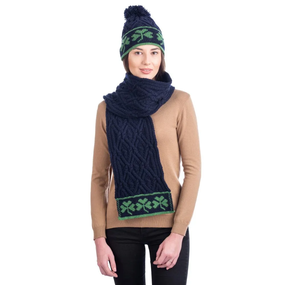 Merino Wool Shamrock Irish Scarf