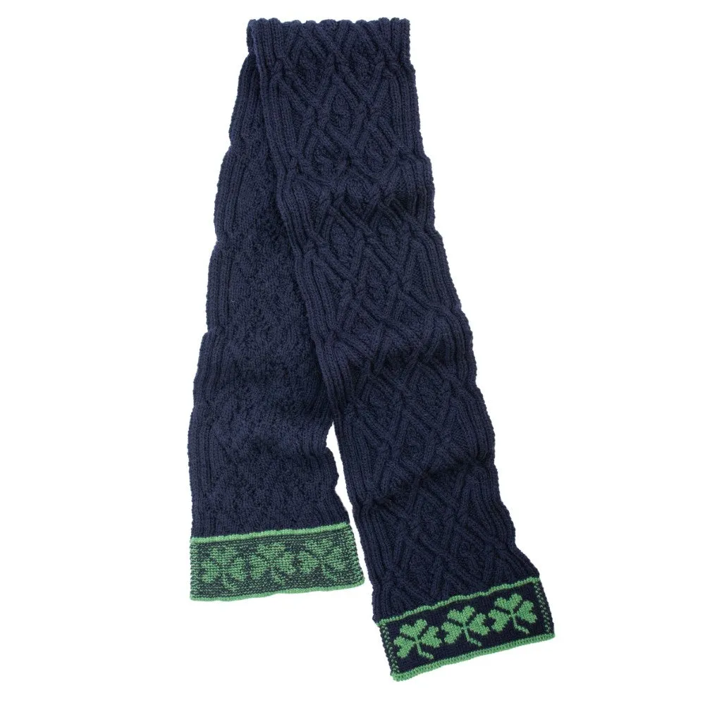 Merino Wool Shamrock Irish Scarf