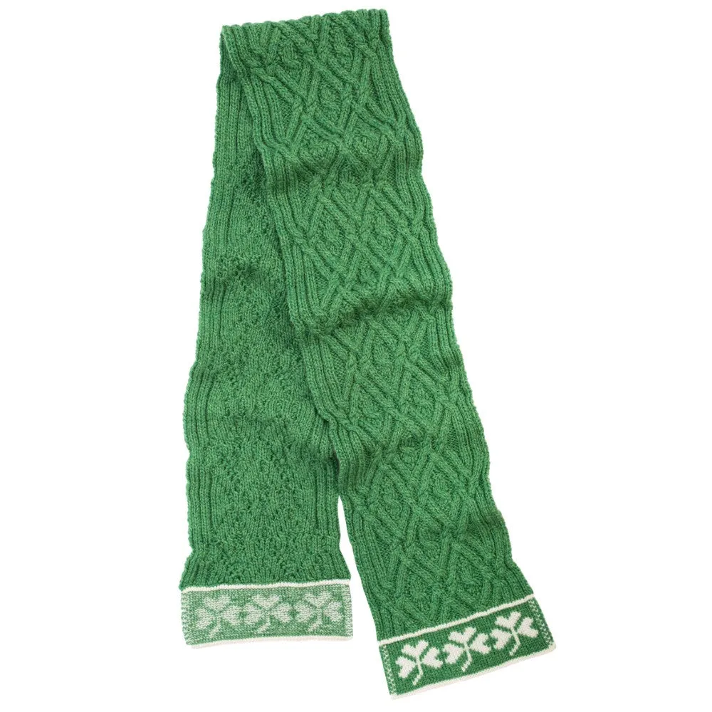 Merino Wool Shamrock Irish Scarf