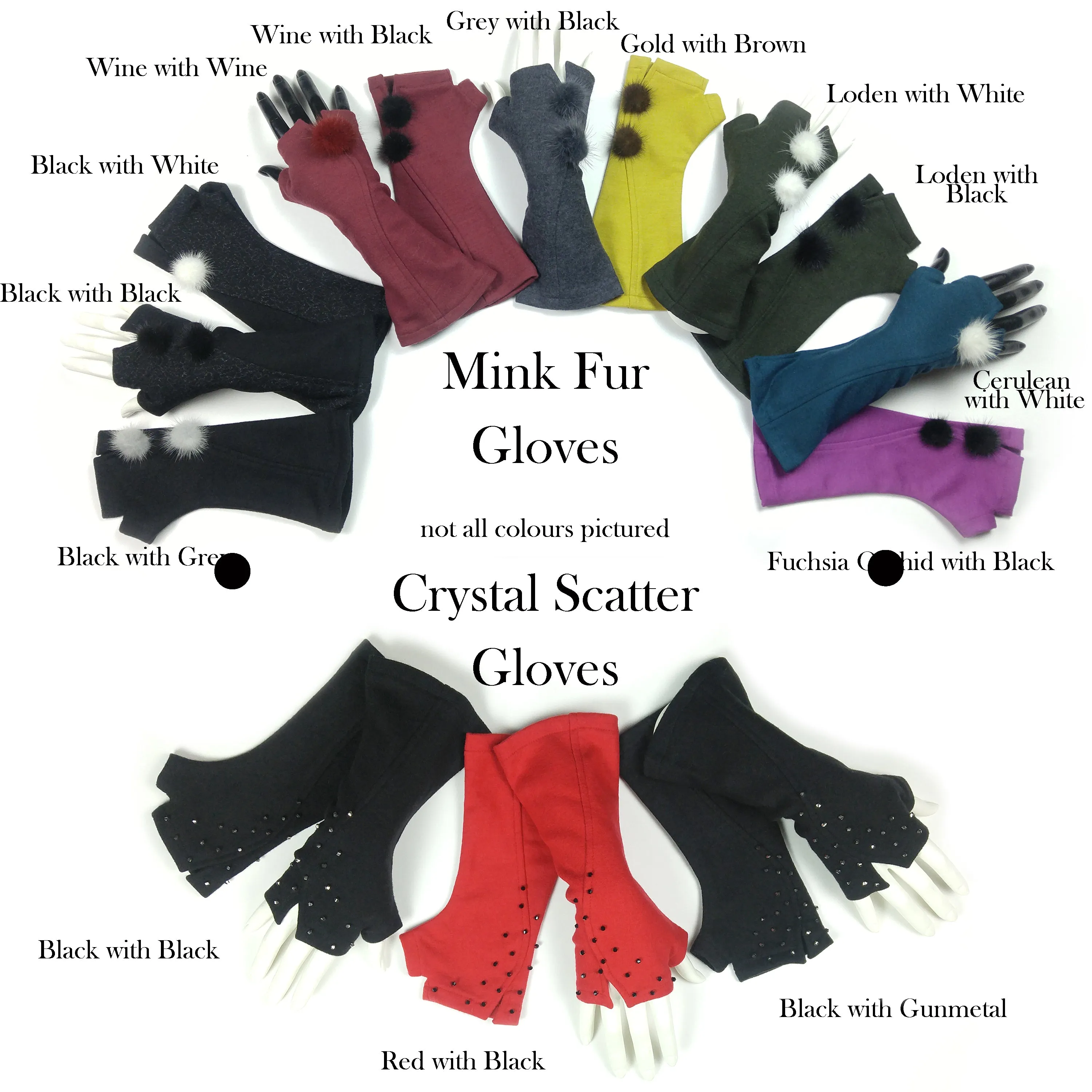 MINK FUR Gloves.  more colours