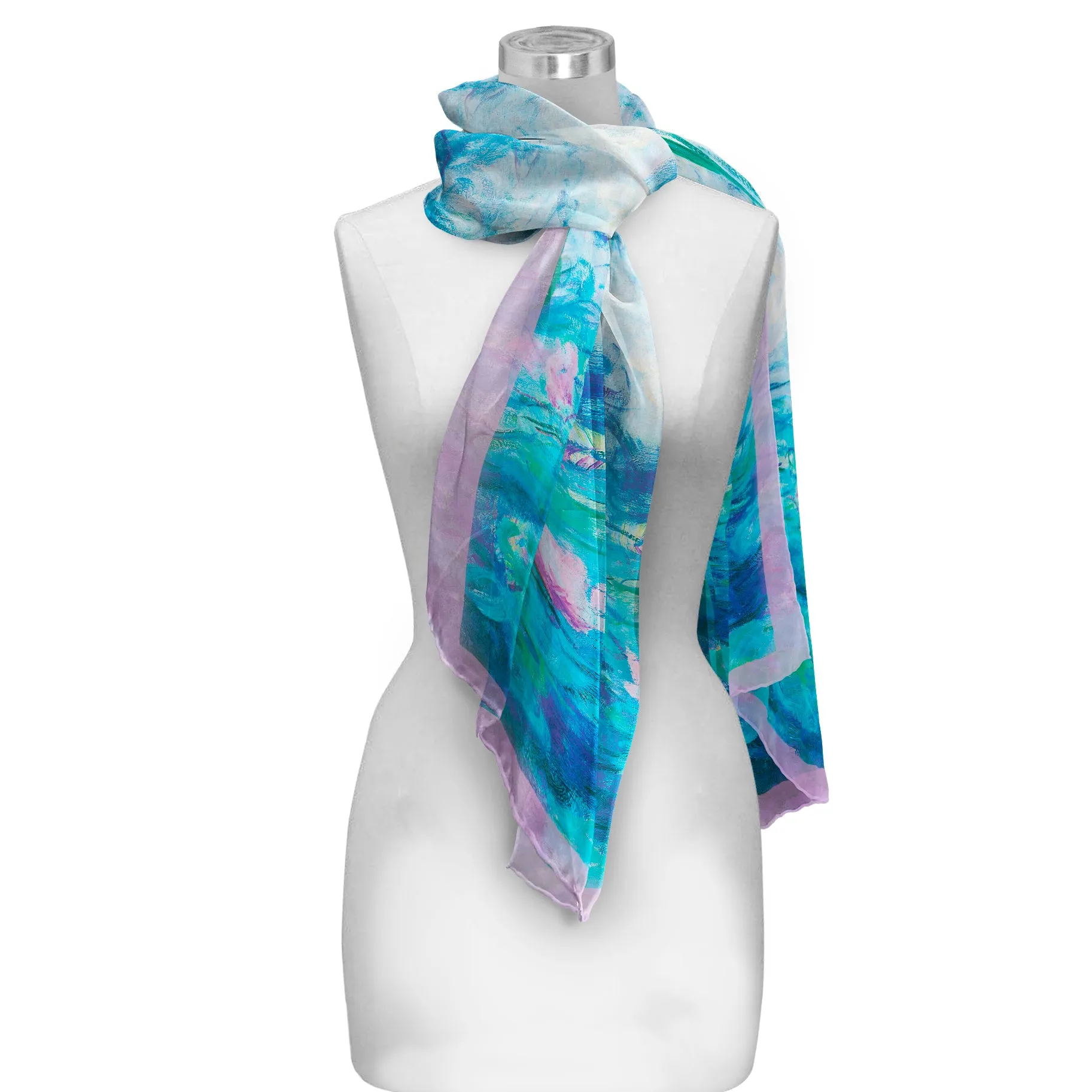 Monet Nymphéas Silky-soft Polyester Sheer Long Scarf