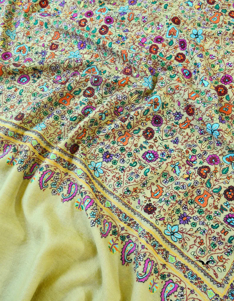 Multicoloured Embroidery Pashmina Shawl 7438