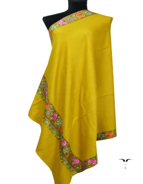 Mustard Embroidery Pashmina Shawl 7122