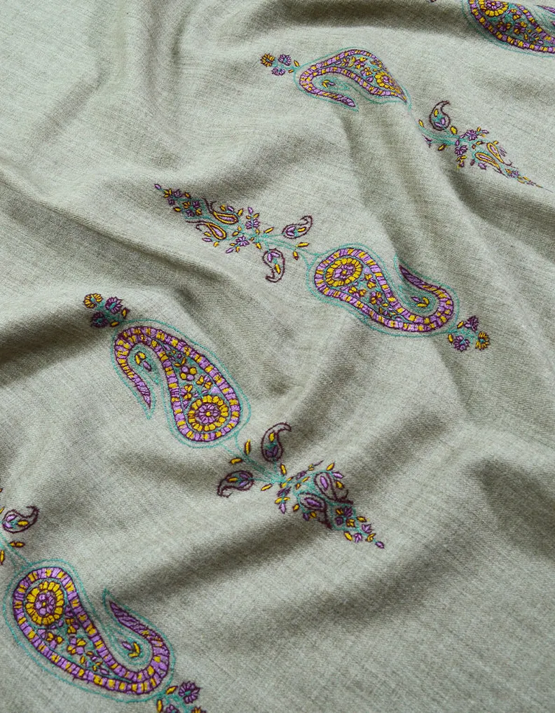 natural embroidery pashmina shawl 7027