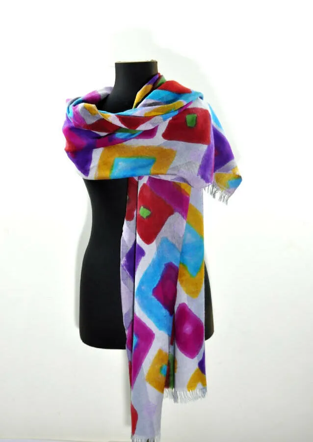 Rita Raphael Hand Painted Wool Shawls For Women