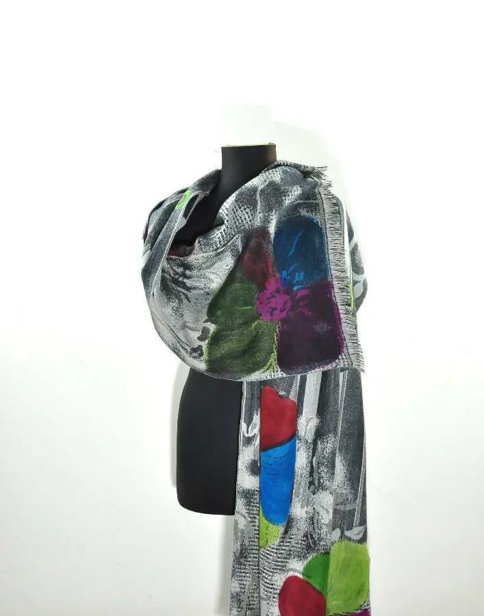 Rita Raphael Hand Painted Wool Shawls For Women