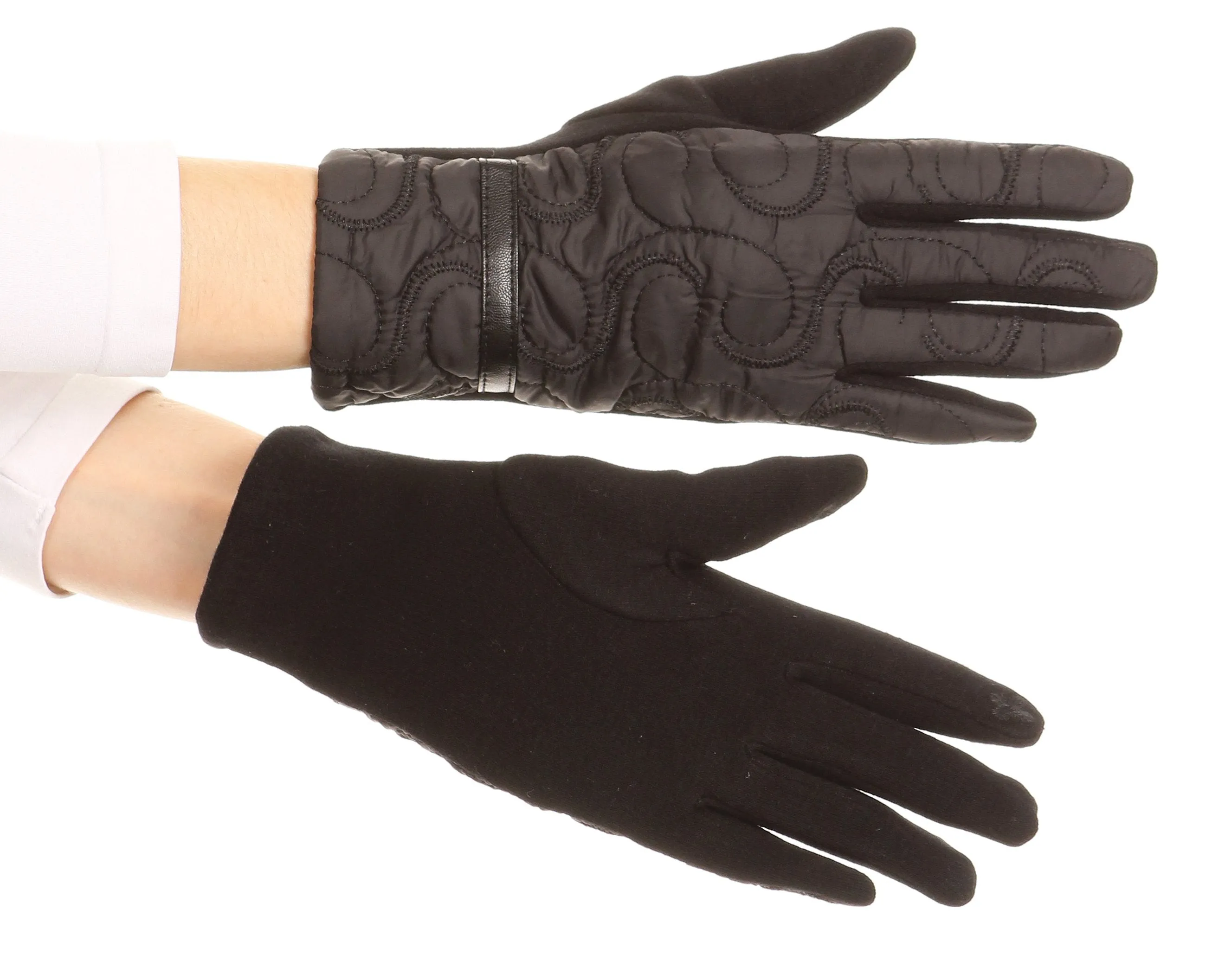 Sakkas Emie Quilted and Lace Super Soft Warm Driving Gloves Touch Screen Capable