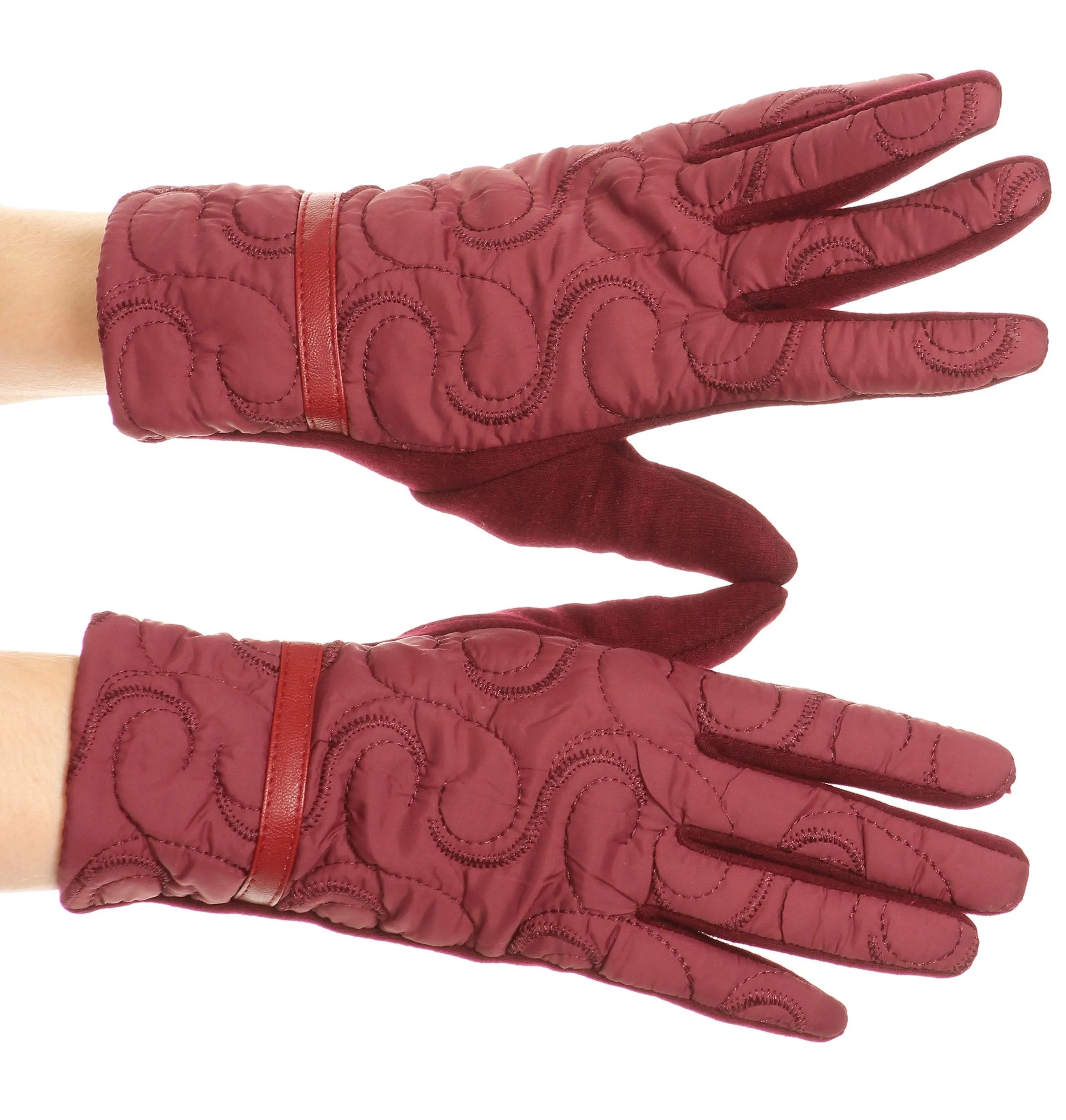 Sakkas Emie Quilted and Lace Super Soft Warm Driving Gloves Touch Screen Capable