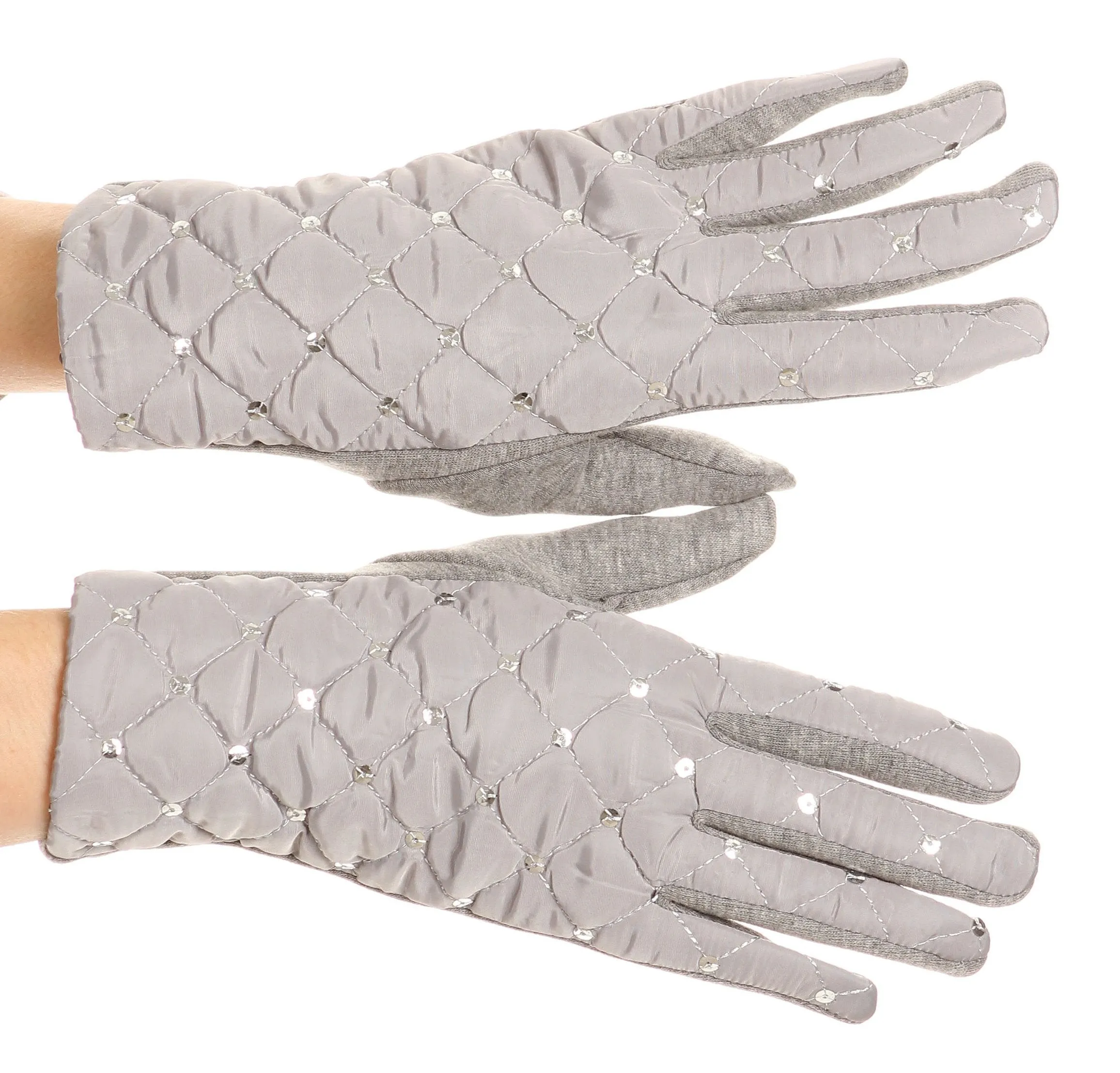 Sakkas Emie Quilted and Lace Super Soft Warm Driving Gloves Touch Screen Capable