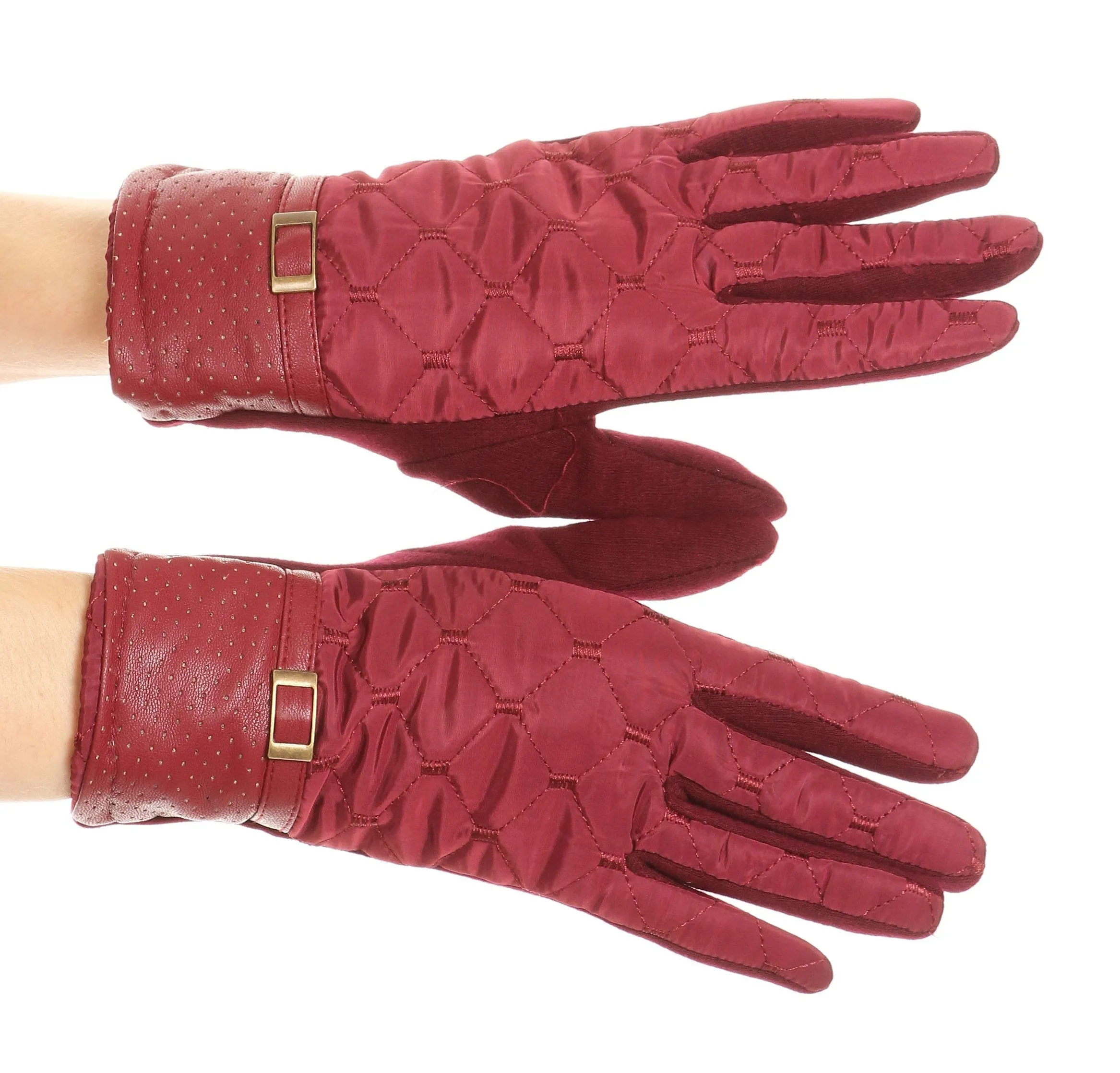 Sakkas Emie Quilted and Lace Super Soft Warm Driving Gloves Touch Screen Capable