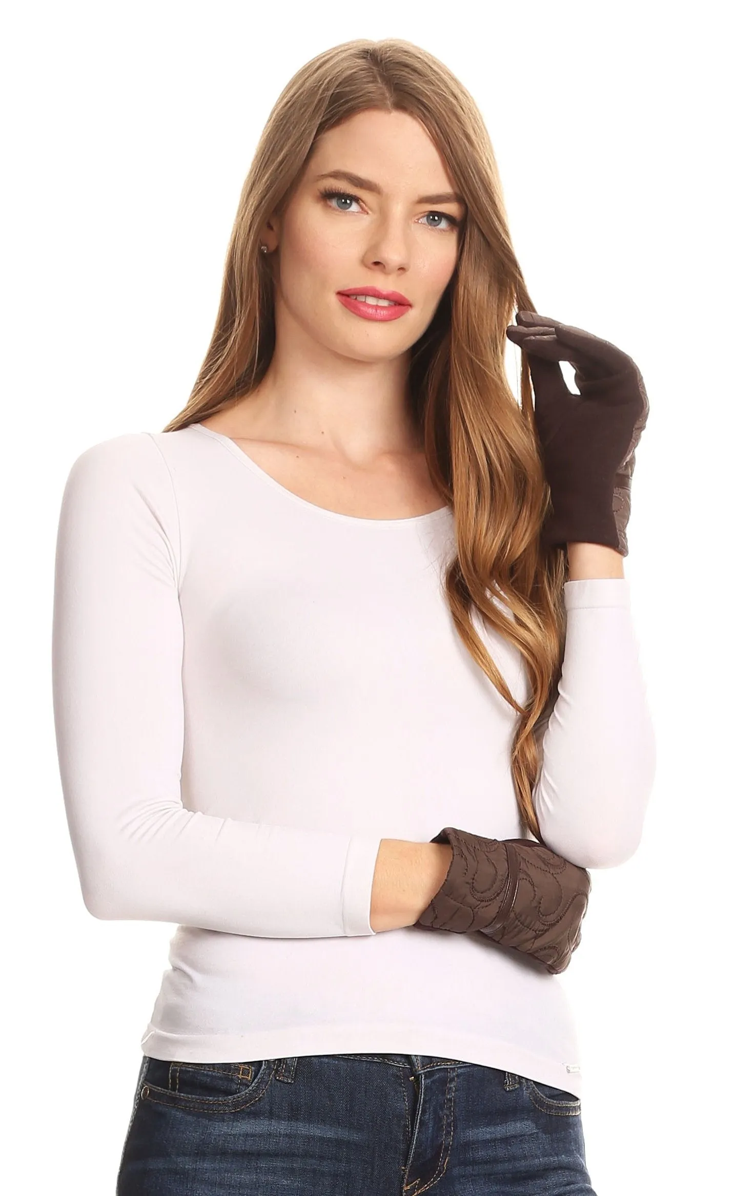 Sakkas Emie Quilted and Lace Super Soft Warm Driving Gloves Touch Screen Capable