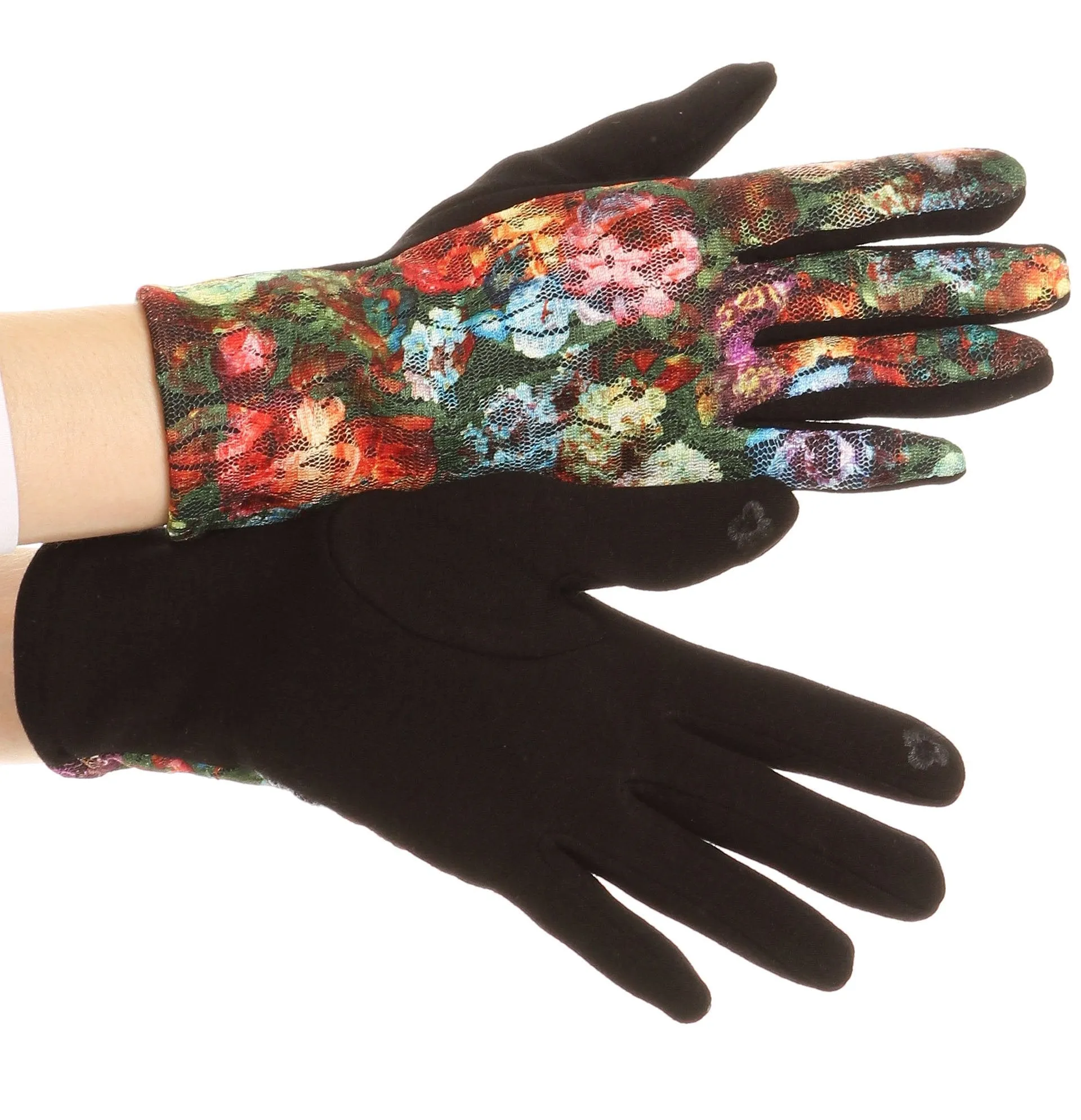 Sakkas Emie Quilted and Lace Super Soft Warm Driving Gloves Touch Screen Capable