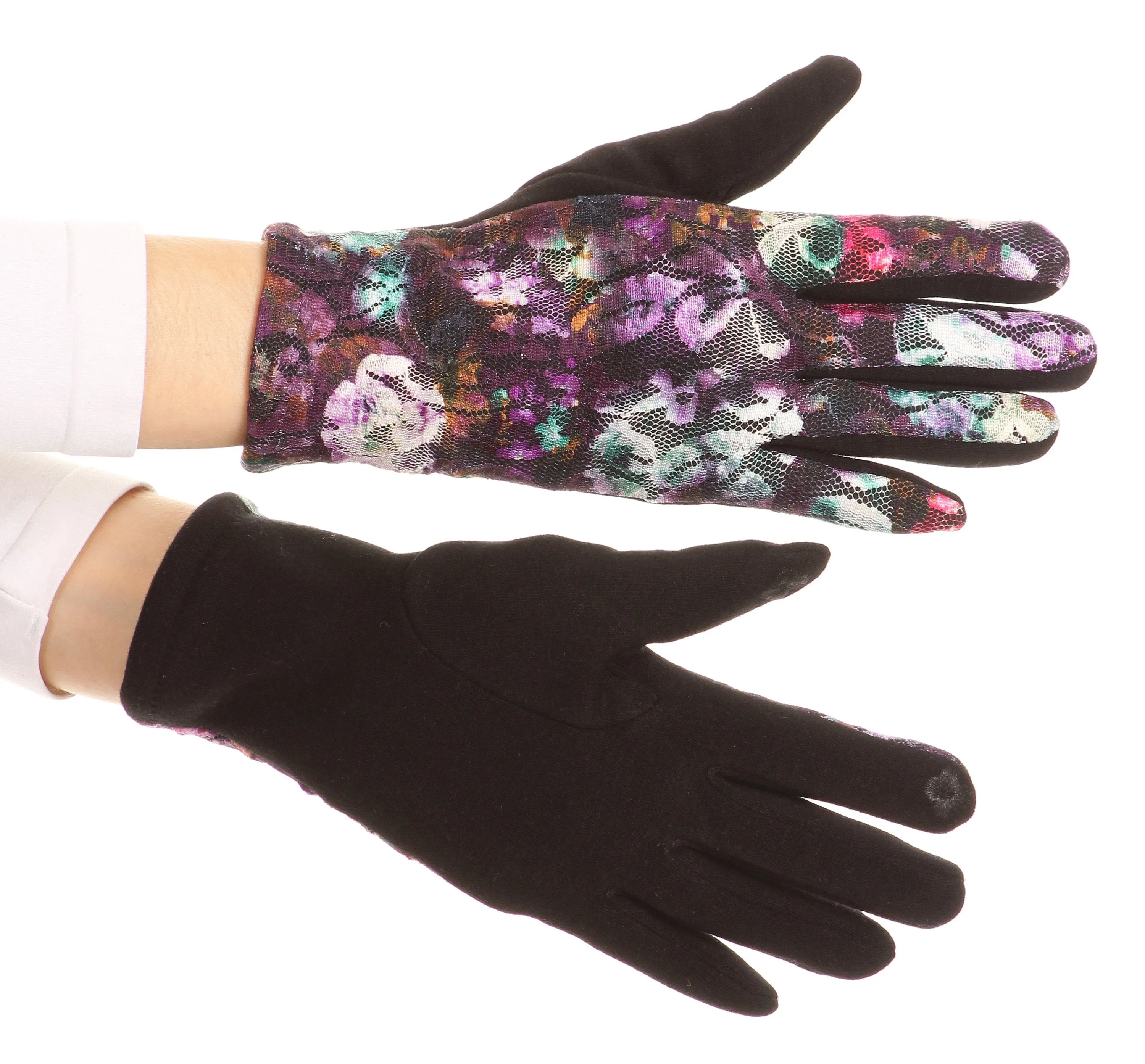 Sakkas Emie Quilted and Lace Super Soft Warm Driving Gloves Touch Screen Capable