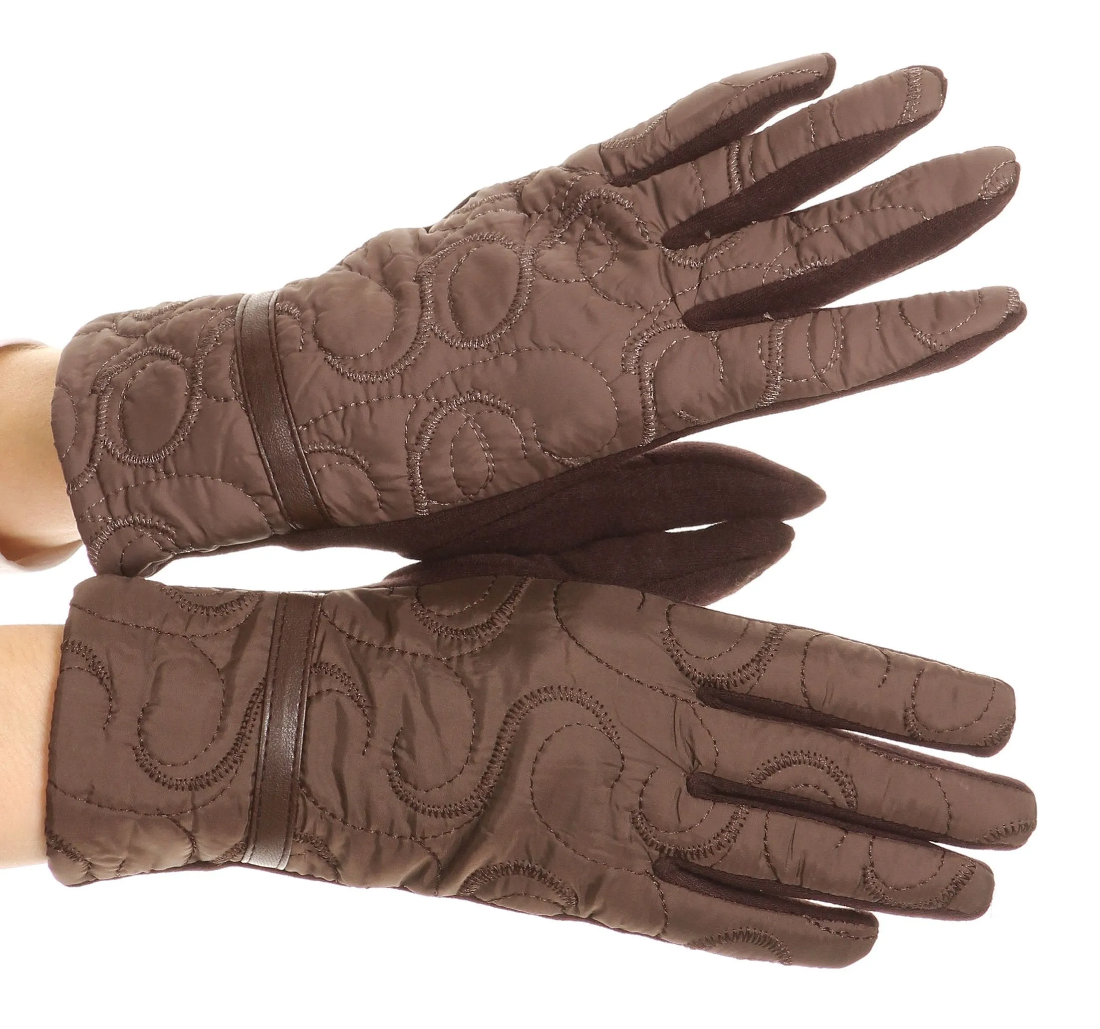 Sakkas Emie Quilted and Lace Super Soft Warm Driving Gloves Touch Screen Capable