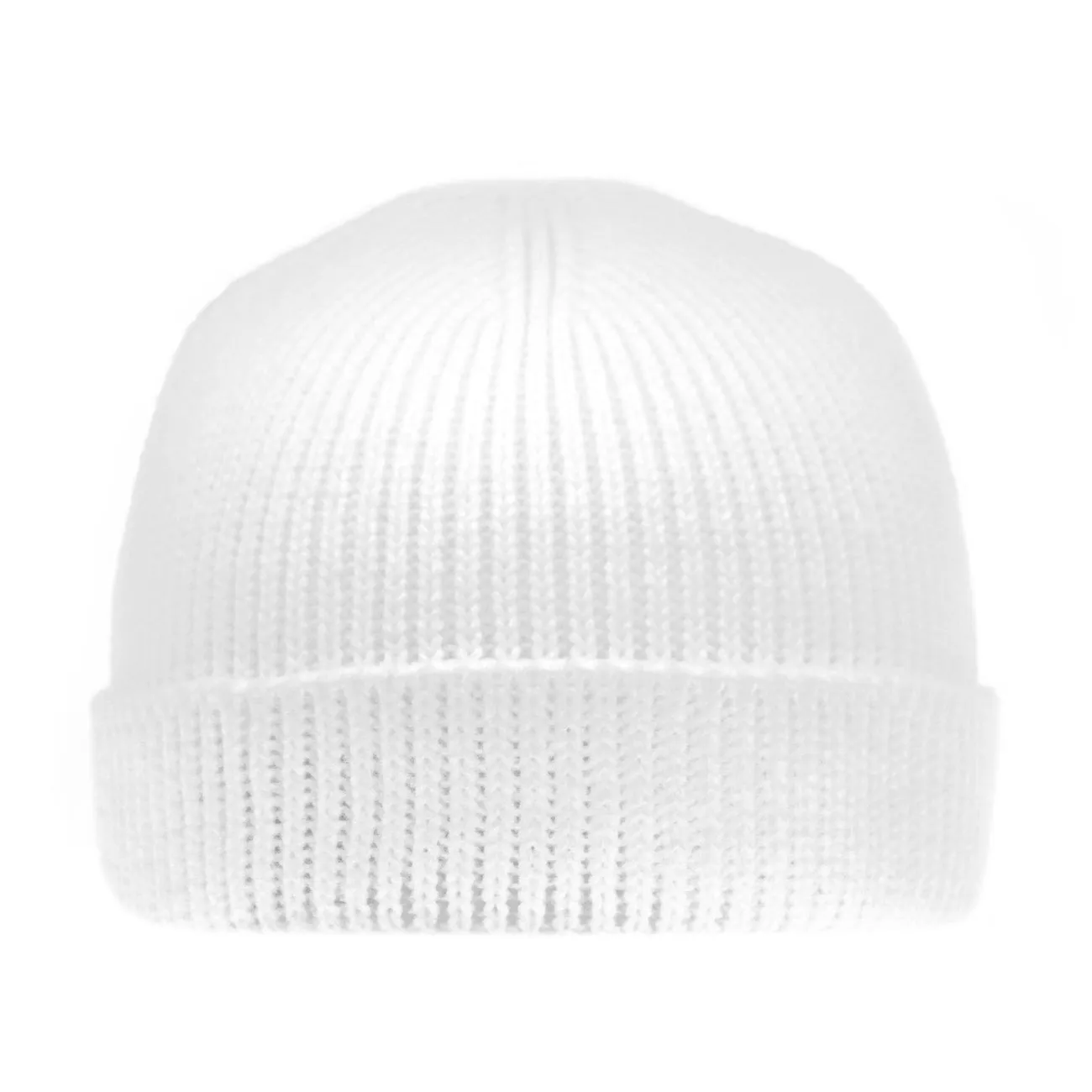 Short Skater Ribbed Knit Cuffed Beanie