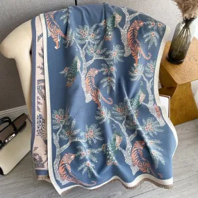 Tiger Patterned Women's Fashionable Shawl Wrap Scarves