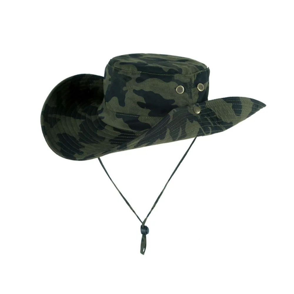 Wide Brim Boonie Bush Hat Military Camouflage Outdoor Fishing Hat Safari Cap YZ80173